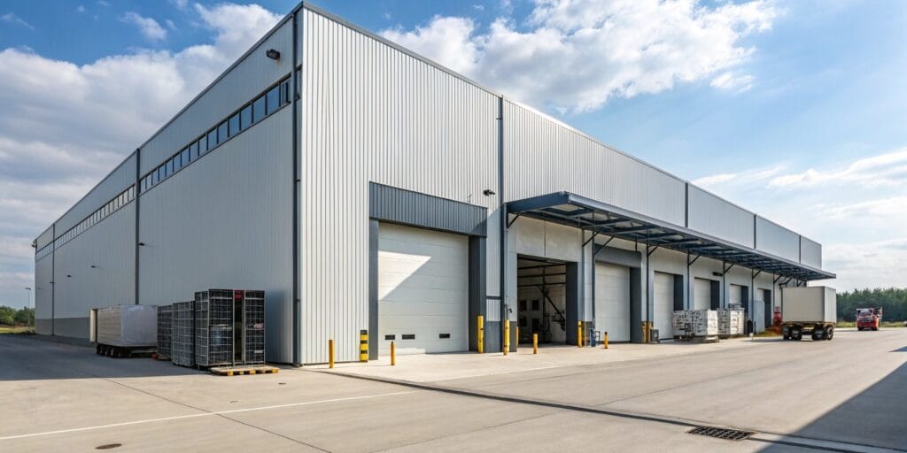 Warehouse design planning session with clad rack blueprints and expert team collaboration